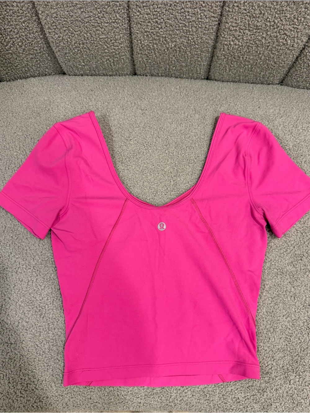 lululemon athletica Hot Pink Scoop Neck Short Sleeve Top